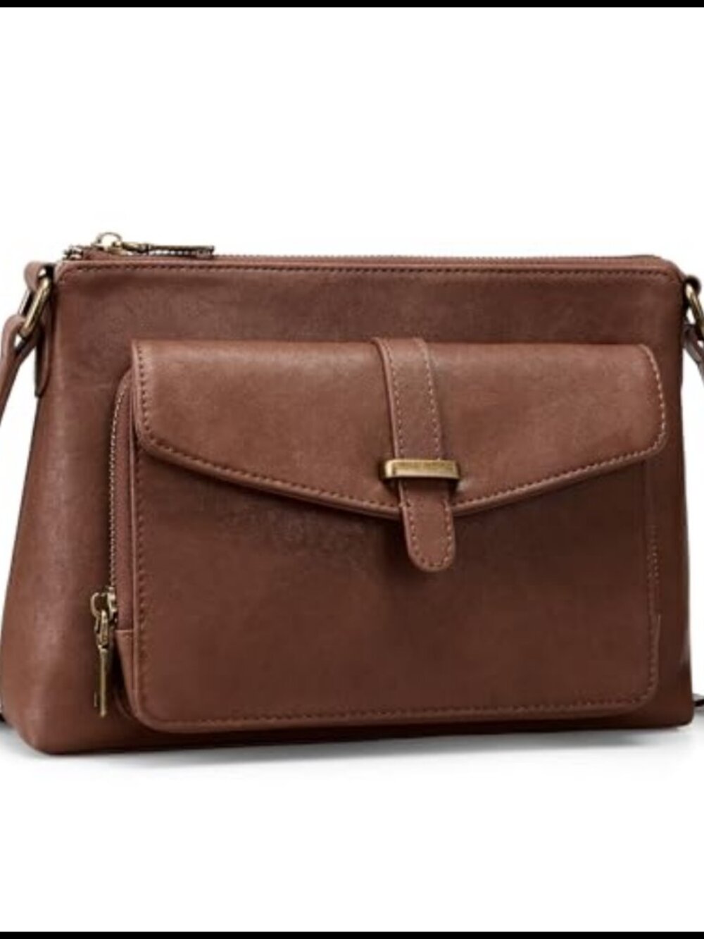 Genuine Leather Crossbody Bag Small RFID Wallet Built In Shoulder Purse